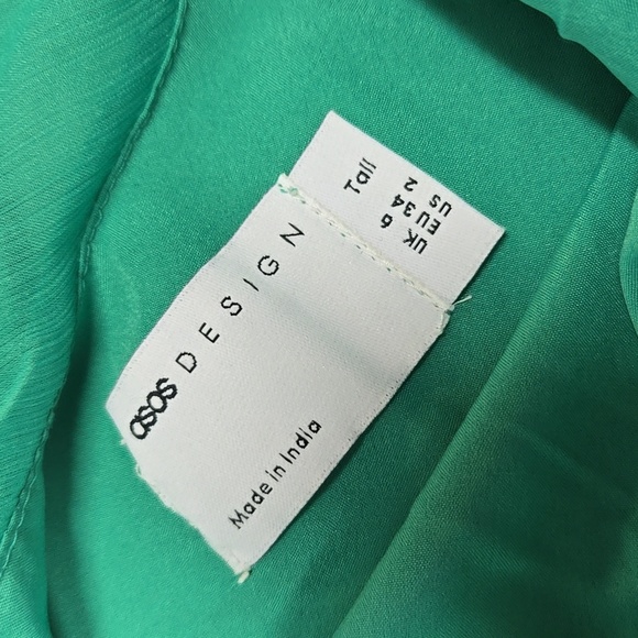 ASOS | Cami Cowl Cold Shoulder Prom Dress in Green sz 2 - Picture 5 of 10